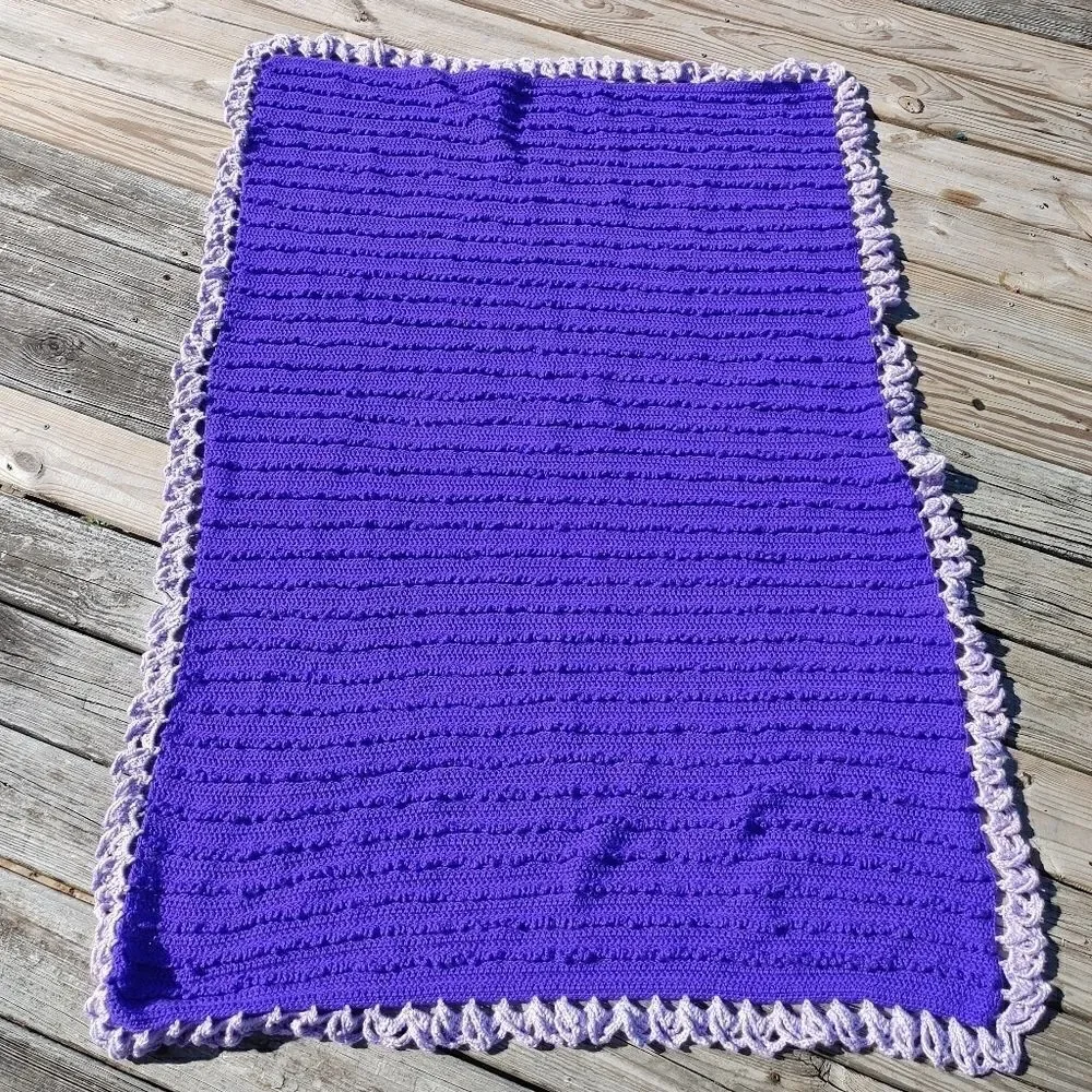 Hand Crochet Purple Lavender Lace Like Crochet Tri